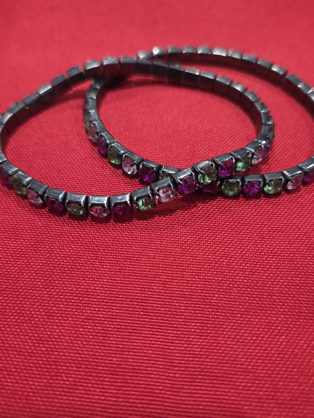 Multicolor Crystal Stretch Bracelet Set